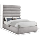 Meridian Adam Taupe Boucle Fabric Full Bed IMAGE 9