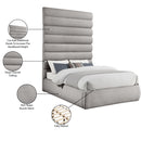 Meridian Adam Taupe Boucle Fabric Full Bed IMAGE 10