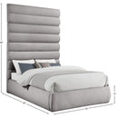 Meridian Adam Taupe Boucle Fabric Full Bed IMAGE 9