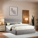 Meridian Adam Taupe Boucle Fabric King Bed IMAGE 2