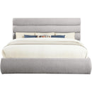 Meridian Adam Taupe Boucle Fabric King Bed IMAGE 3