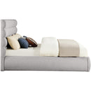 Meridian Adam Taupe Boucle Fabric King Bed IMAGE 4