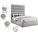 Meridian Adam Taupe Boucle Fabric King Bed IMAGE 10