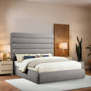 Meridian Adam Taupe Boucle Fabric King Bed IMAGE 2