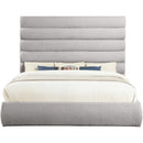 Meridian Adam Taupe Boucle Fabric King Bed IMAGE 3