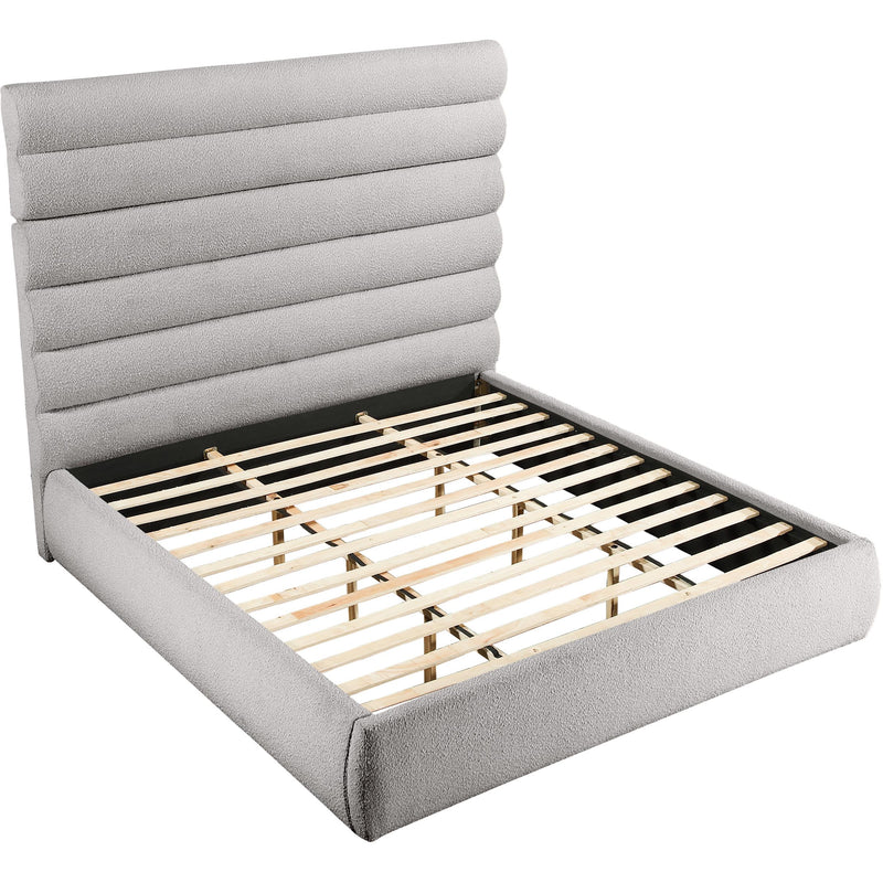 Meridian Adam Taupe Boucle Fabric King Bed IMAGE 6