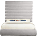 Meridian Adam Taupe Boucle Fabric King Bed IMAGE 3