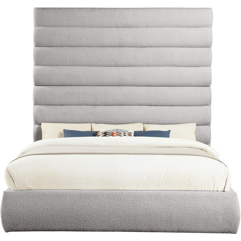 Meridian Adam Taupe Boucle Fabric King Bed IMAGE 3