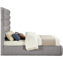Meridian Adam Taupe Boucle Fabric Queen Bed IMAGE 4