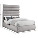 Meridian Adam Taupe Boucle Fabric Queen Bed IMAGE 9