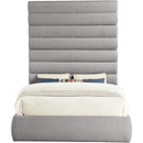 Meridian Adam Taupe Boucle Fabric Queen Bed IMAGE 3