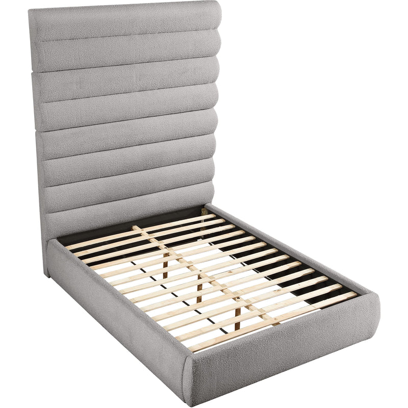 Meridian Adam Taupe Boucle Fabric Queen Bed IMAGE 6