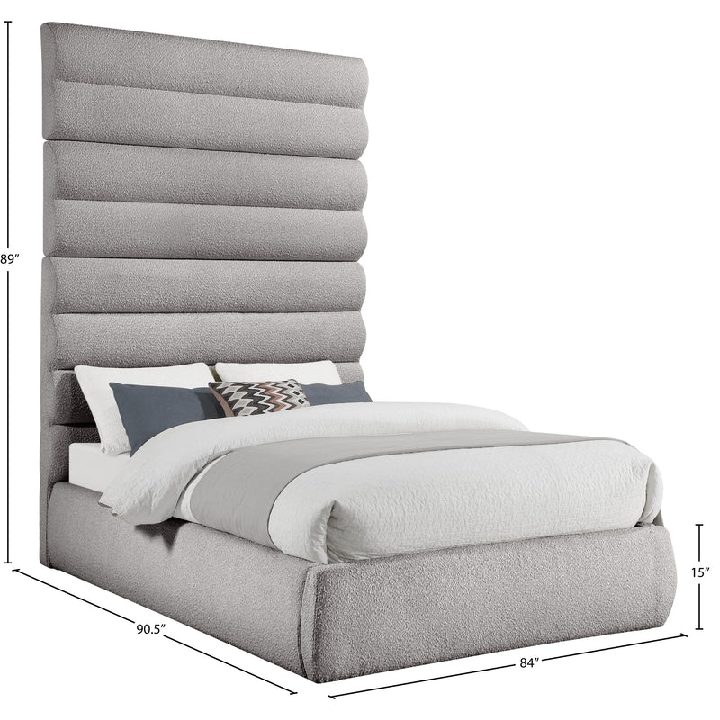 Meridian Adam Taupe Boucle Fabric Queen Bed IMAGE 9