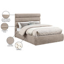 Meridian Adam Beige Chenille Fabric Full Bed IMAGE 10