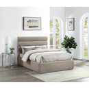 Meridian Adam Beige Chenille Fabric Full Bed IMAGE 2