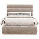 Meridian Adam Beige Chenille Fabric Full Bed IMAGE 3