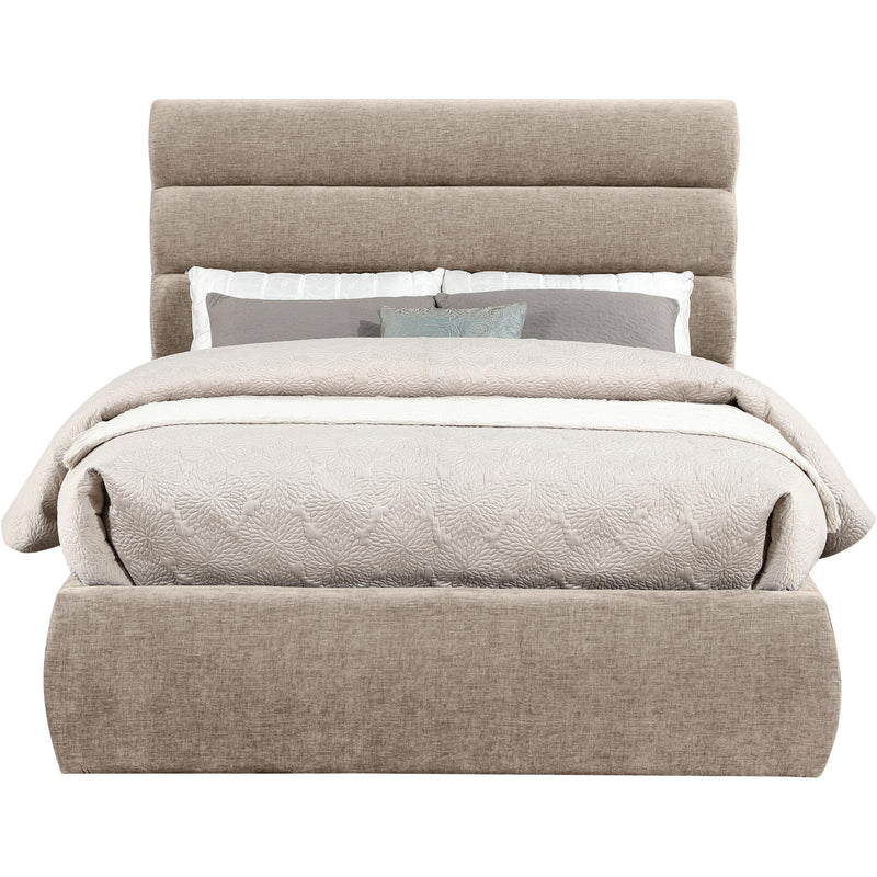 Meridian Adam Beige Chenille Fabric Full Bed IMAGE 3