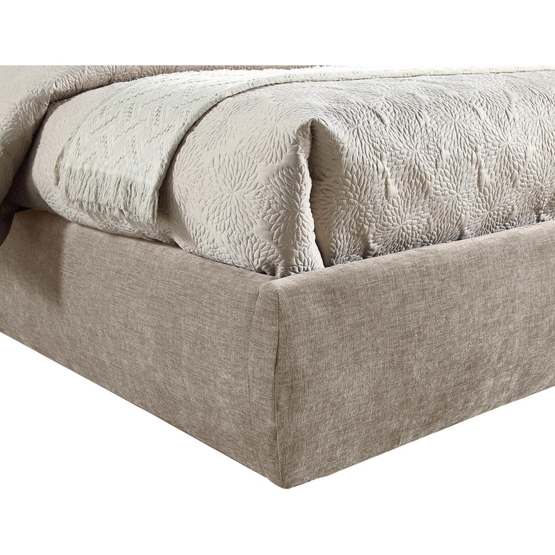Meridian Adam Beige Chenille Fabric Full Bed IMAGE 6