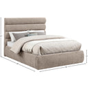 Meridian Adam Beige Chenille Fabric Full Bed IMAGE 9