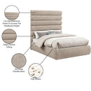 Meridian Adam Beige Chenille Fabric Full Bed IMAGE 10