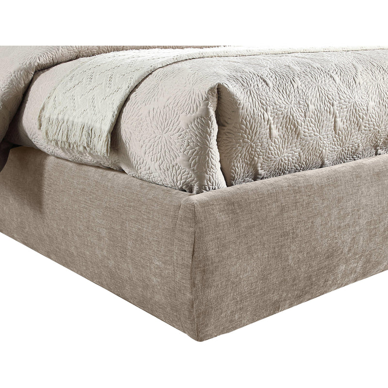 Meridian Adam Beige Chenille Fabric Full Bed IMAGE 6