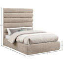 Meridian Adam Beige Chenille Fabric Full Bed IMAGE 9