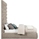 Meridian Adam Beige Chenille Fabric Full Bed IMAGE 4