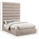 Meridian Adam Beige Chenille Fabric Full Bed IMAGE 9