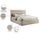 Meridian Adam Beige Chenille Fabric King Bed IMAGE 10