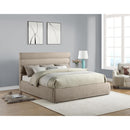 Meridian Adam Beige Chenille Fabric King Bed IMAGE 2