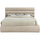 Meridian Adam Beige Chenille Fabric King Bed IMAGE 3