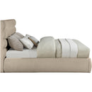 Meridian Adam Beige Chenille Fabric King Bed IMAGE 4