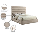 Meridian Adam Beige Chenille Fabric King Bed IMAGE 10