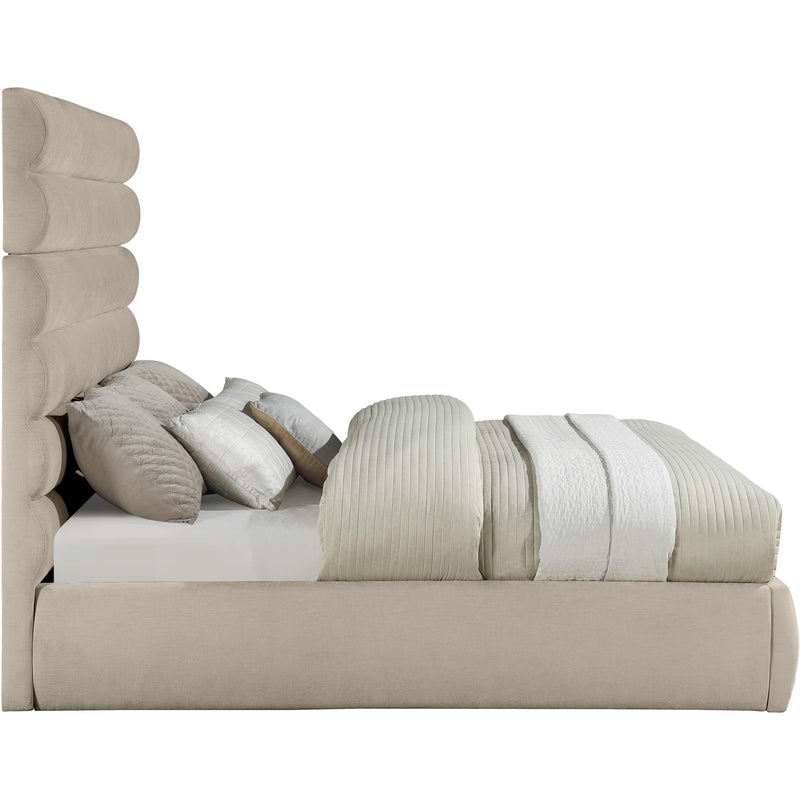 Meridian Adam Beige Chenille Fabric King Bed IMAGE 4