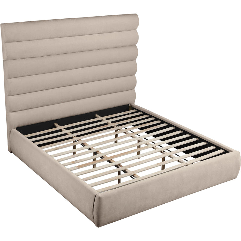 Meridian Adam Beige Chenille Fabric King Bed IMAGE 7