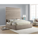 Meridian Adam Beige Chenille Fabric King Bed IMAGE 2