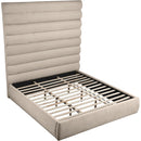 Meridian Adam Beige Chenille Fabric King Bed IMAGE 7