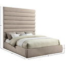 Meridian Adam Beige Chenille Fabric King Bed IMAGE 9