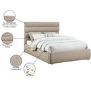 Meridian Adam Beige Chenille Fabric Queen Bed IMAGE 10