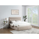 Meridian Adam Beige Chenille Fabric Queen Bed IMAGE 2