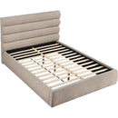 Meridian Adam Beige Chenille Fabric Queen Bed IMAGE 7