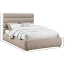Meridian Adam Beige Chenille Fabric Queen Bed IMAGE 9