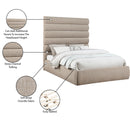 Meridian Adam Beige Chenille Fabric Queen Bed IMAGE 10