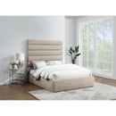 Meridian Adam Beige Chenille Fabric Queen Bed IMAGE 2