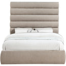 Meridian Adam Beige Chenille Fabric Queen Bed IMAGE 3