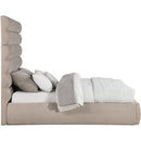 Meridian Adam Beige Chenille Fabric Queen Bed IMAGE 4