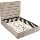 Meridian Adam Beige Chenille Fabric Queen Bed IMAGE 7