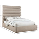 Meridian Adam Beige Chenille Fabric Queen Bed IMAGE 9