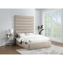 Meridian Adam Beige Chenille Fabric Queen Bed IMAGE 2