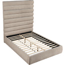 Meridian Adam Beige Chenille Fabric Queen Bed IMAGE 7
